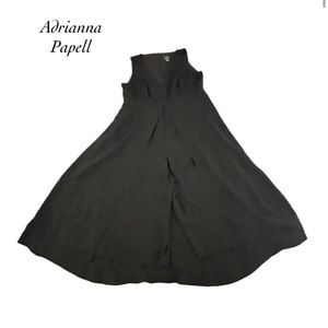 Adrianna Papell Black Sleeveless Jumpsuit with attached skirt EEUC Size 16W